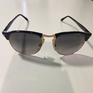 PERSOL 8649-S 95/71 BLACK GOLD GRADIENT GUNMETAL AUTHENTIC SUNGLASSES